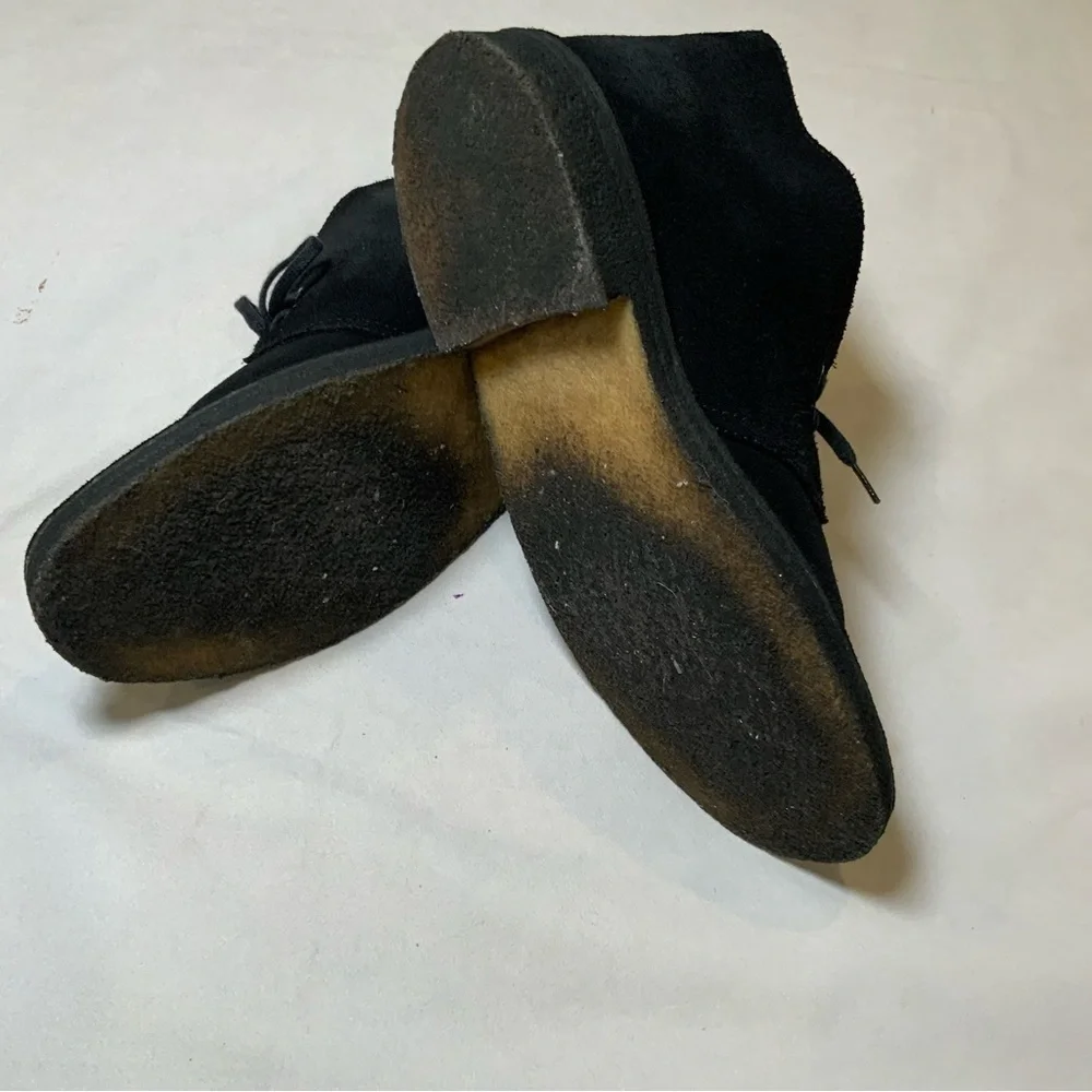 MENS DESERT BOOTS BLACK SUEDE LEATHER . Size 7